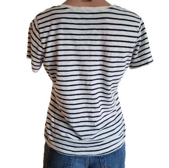 Madewell Striped V Neck Cotton Tee shirt size small FINAL PRICE! - Picture 8 of 11